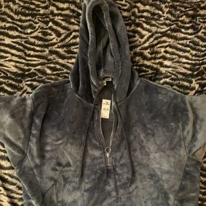 express one eleven velour hoodie